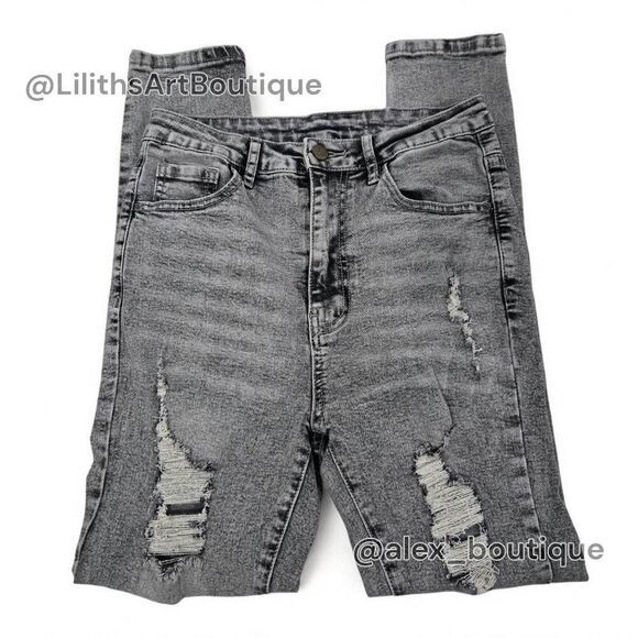 SHEIN High Rise Ripped Skinny Jeans(A007)-Size S (4/27) for Women - Picture 2 of 11